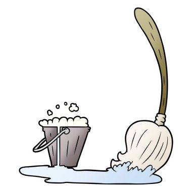 karikatür paspas ve kova