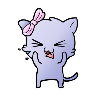 Çizgi film kedisinin vektör çizimi