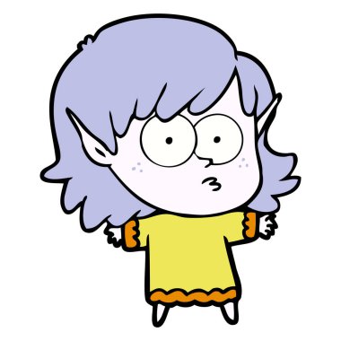 çizgi film elf kızı bakıyordu