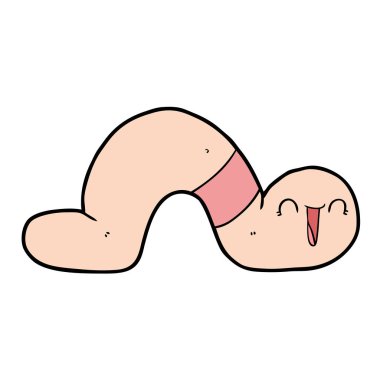 Çizgi film solucanının vektör çizimi