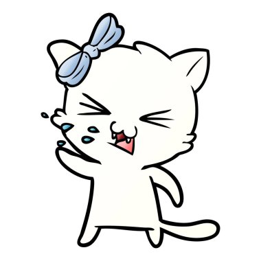 Çizgi film kedisinin vektör çizimi