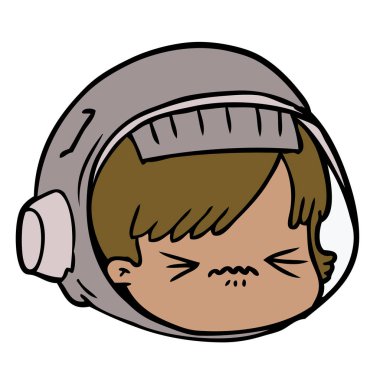 çizgi film astronot yüz vurguladı