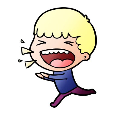 adam gülüyor karikatür vektör çizim