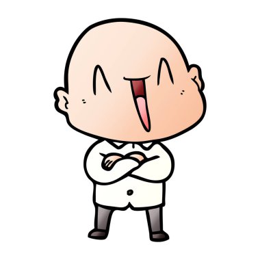 vektör çizim karikatür kel adam