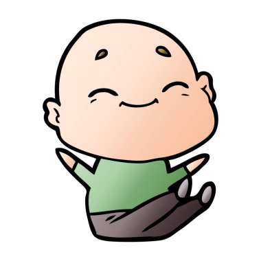 vektör çizim karikatür kel adam