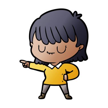 Çizgi filmdeki kadının vektör çizimi