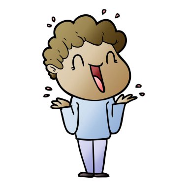 vektör çizim karikatür mutlu adam