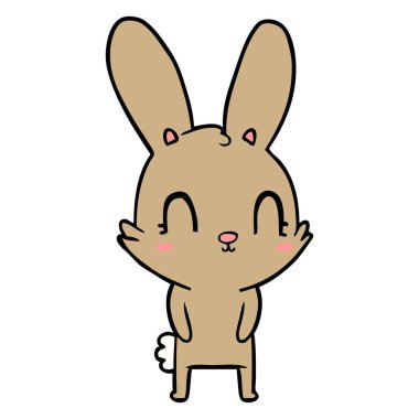 Tatlı çizgi film tavşanının vektör çizimi