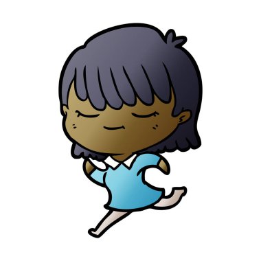 Çizgi filmdeki kadının vektör çizimi