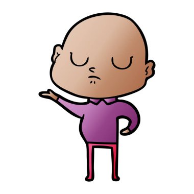 vektör çizim karikatür kel adam