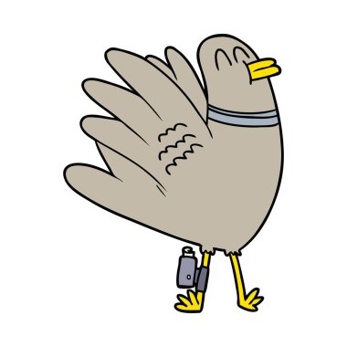 vektör çizim karikatür güvercin