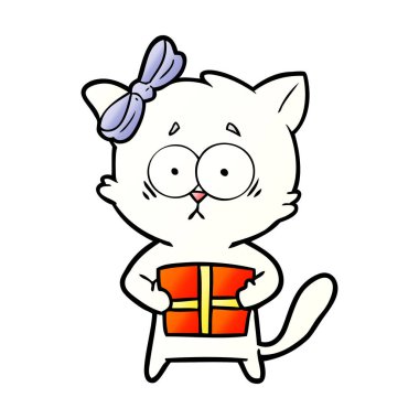 Çizgi film kedisinin vektör çizimi