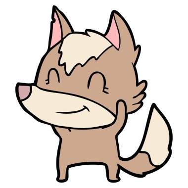 vektör çizim dostu karikatür kurt