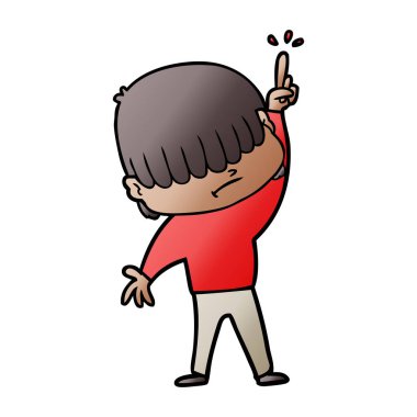 dağınık saçlı çocuk çizgi film