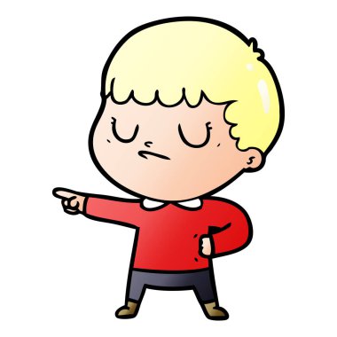 vektör çizim karikatür huysuz çocuk