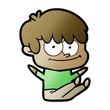 mutlu çizgi film adam vektör çizim