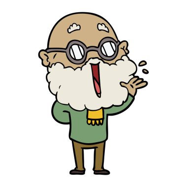 Sakallı neşeli adam çizgi film