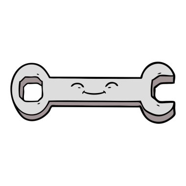 vektör çizim karikatür somun anahtarı