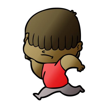 dağınık saçlı çocuk çizgi film