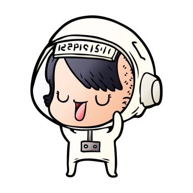 vektör çizim karikatür astronot kadın