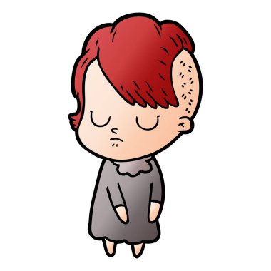 Çizgi filmdeki kadının vektör çizimi