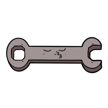 vektör çizim karikatür somun anahtarı