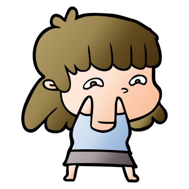 vektör çizim karikatür endişeli kadın