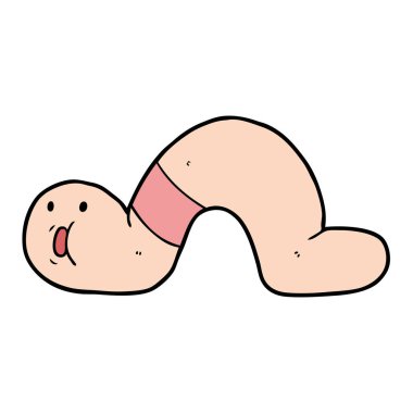 Çizgi film solucanının vektör çizimi