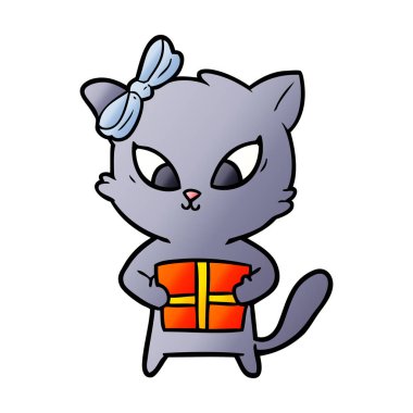 Çizgi film kedisinin vektör çizimi