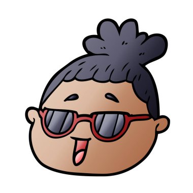 vektör çizim karikatür kadın yüzü