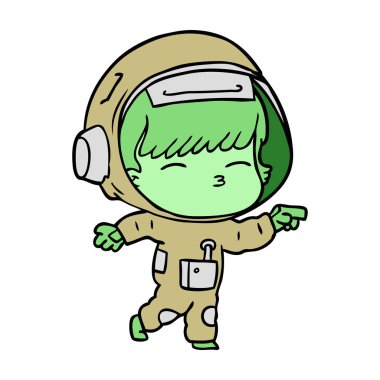 vektör çizim karikatür meraklı astronot
