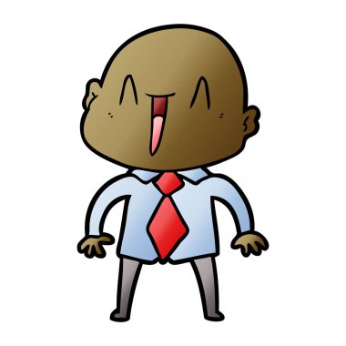 vektör çizim karikatür kel adam