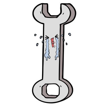 vektör çizim karikatür somun anahtarı