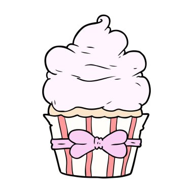 vektör çizim karikatür cupcake