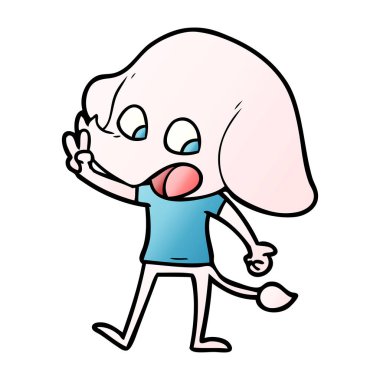 vektör çizim sevimli çizgi fil