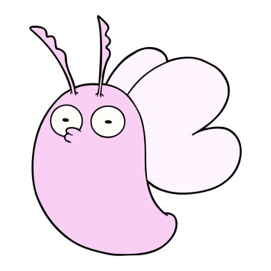 Komik karikatür kelebek vektör çizim