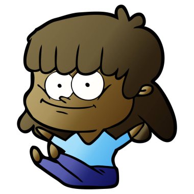 Çizgi filmdeki kadının vektör çizimi