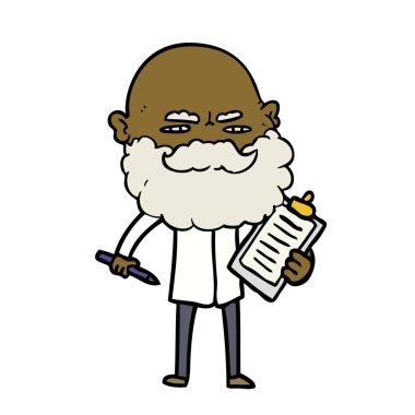 Sakal çatık ile çizgi film adam