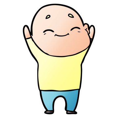 vektör çizim karikatür kel adam