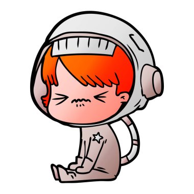 vektör çizim karikatür astronot kadın