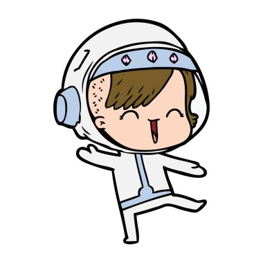 mutlu karikatür alan kız