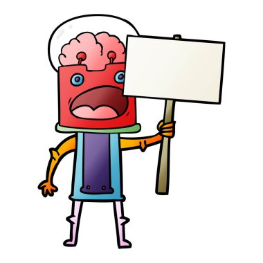 Çizgi film robotunun vektör çizimi