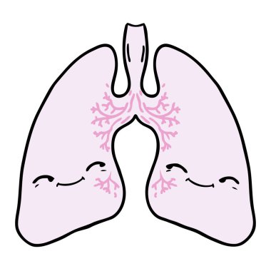 vektör çizim karikatür akciğer