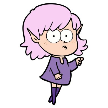 çizgi film elf kızı işaret