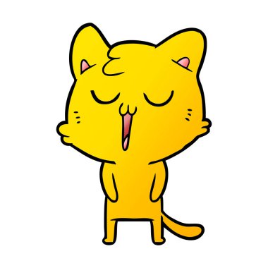 vektör çizim karikatür kedi şarkı