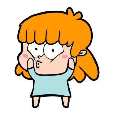 vektör çizim karikatür sürpriz kız