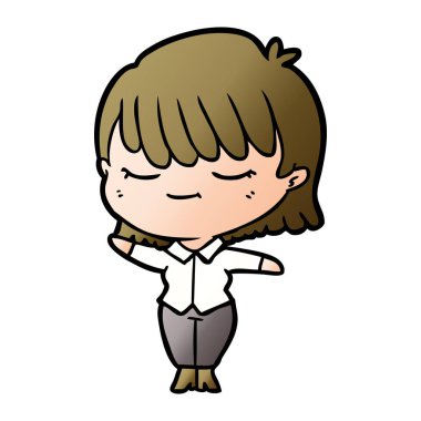 Çizgi filmdeki kadının vektör çizimi