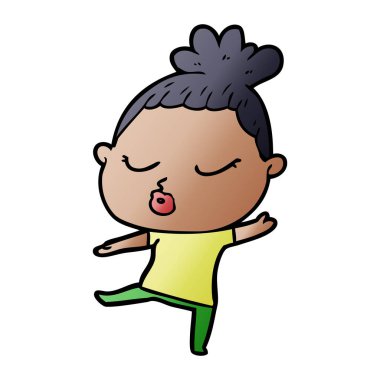 vektör çizim karikatür sakin kadın