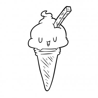 sevimli çizgi çizme bir dondurma