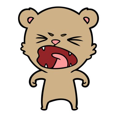 kızgın çizgi film ayı vektör çizim